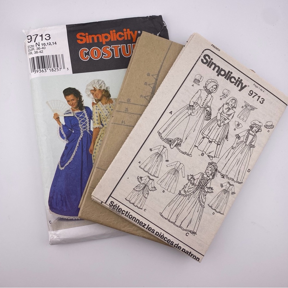 🪡 Simplicity Victorian Puritan Dress, 18th Century Dress Costume Sewing Pattern - Picture 3 of 6